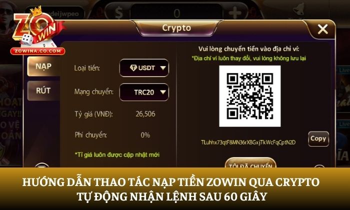nạp tiền Zowin