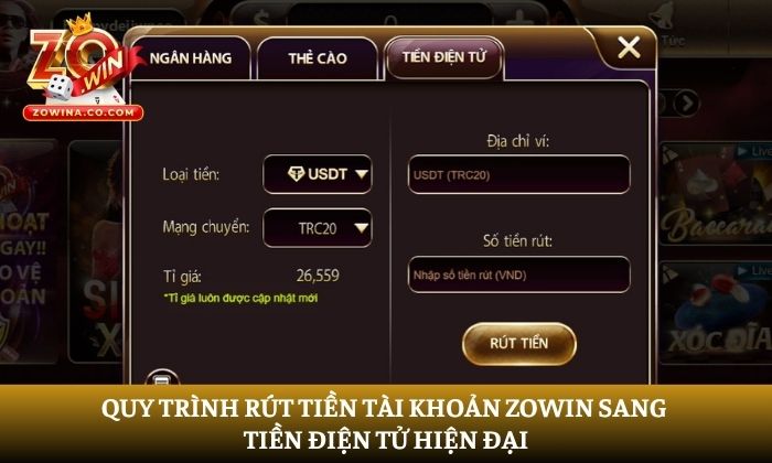 rút tiền Zowin